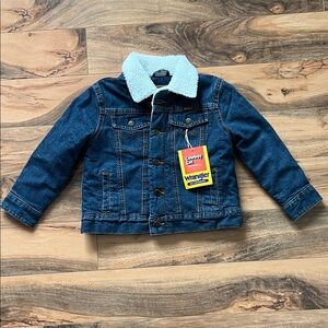 Wrangler Youth XS Sherpa Lined Denim Jacket Western Jean Coat New Tags
